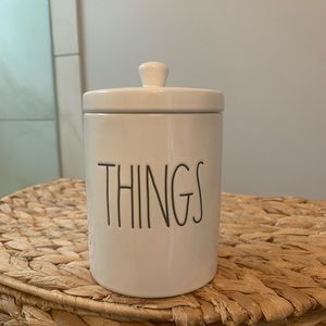 Rae Dunn “THINGS” canister with lid